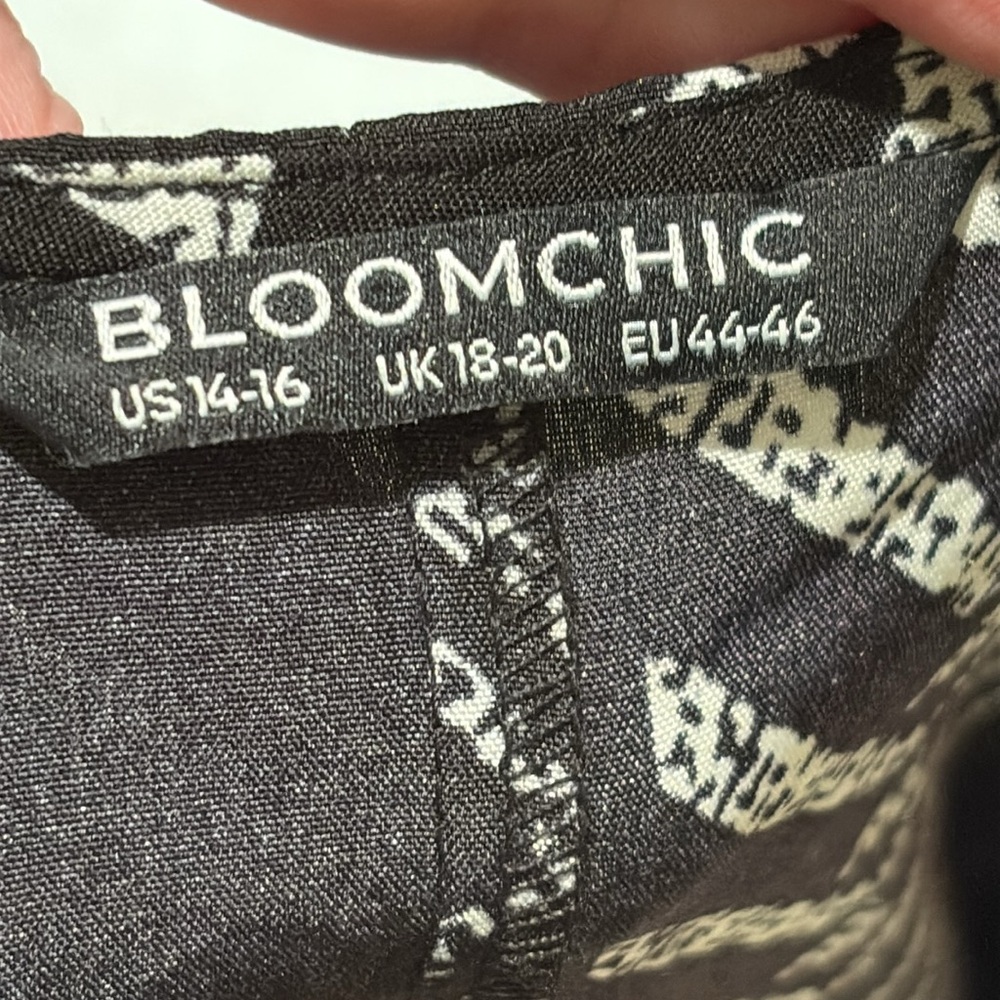 Bloomchic Midi Dress XL Black And White Lightweight Pockets - Picture 6 of 7
